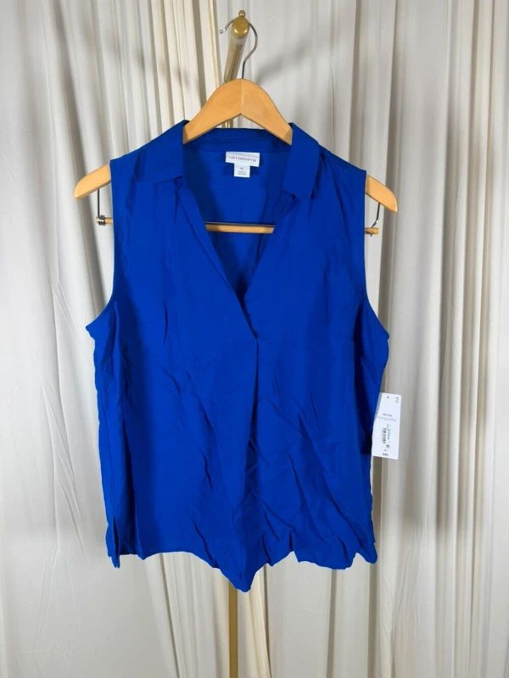 A New Approach Open Front Draped Cardigan Blazer Jacket Royal Blue PL NWT